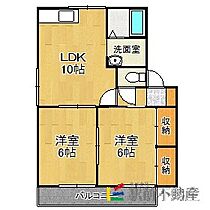 ロイヤルハイツD棟 101 ｜ 福岡県久留米市田主丸町豊城480-13（賃貸アパート2LDK・1階・52.17㎡） その2