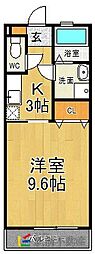 シルクテラス 1Kの間取図画像