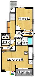 グランツU1 1LDKの間取図画像