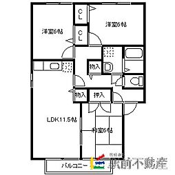 パストラル・アルカディアA 3LDKの間取図画像