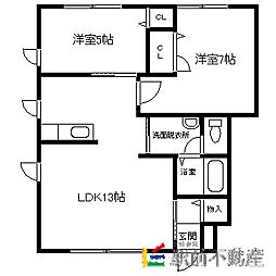 メゾンドアンリミールA 3LDKの間取図画像