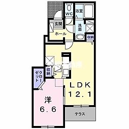 ウエスト・フィールド5 1LDKの間取図画像