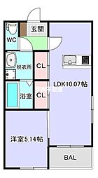 zinn 1LDKの間取図画像