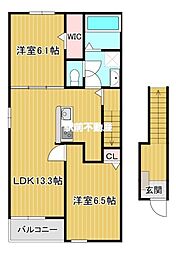 ソラーナ・ウキハII 2LDKの間取図画像