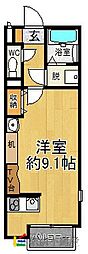 ミランダ三福3 ワンルームの間取図画像