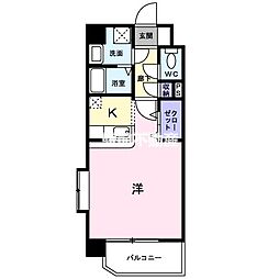 フォーウィルズコート 1Kの間取図画像