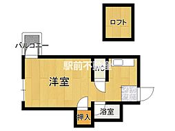 シャルマンドミール ワンルームの間取図画像