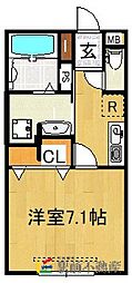 chouette 1Kの間取図画像
