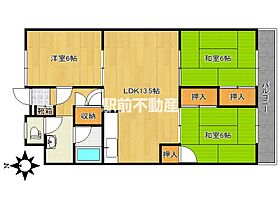 大曲ハイツ 505 ｜ 福岡県久留米市津福本町503-1（賃貸マンション3LDK・5階・70.00㎡） その2