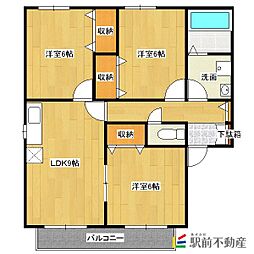 アドバンテイジ三潴A 3LDKの間取図画像