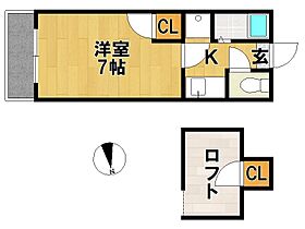 シャトレ隈I 207 ｜ 福岡県久留米市野中町112-1（賃貸アパート1K・2階・23.00㎡） その2