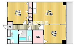 クロスロード 2LDKの間取図画像