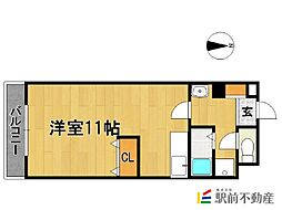 ガーデンハイツ朝妻 ワンルームの間取図画像