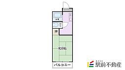 金子ハイツ 1Kの間取図画像