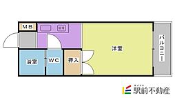 PLEAST久留米大前2 ワンルームの間取図画像