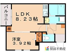 サクラメント久留米 101 ｜ 福岡県久留米市篠原町3-23（賃貸アパート1LDK・1階・30.82㎡） その2