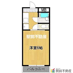 グリーンコート 1Kの間取図画像