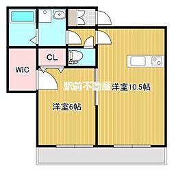 チャームビラ2 1LDKの間取図画像