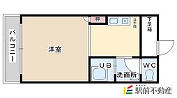 パールマンション上津 1Kの間取図画像