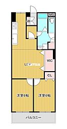サザンコート久留米 2SLDKの間取図画像