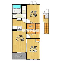 アル・ビラージュII 2LDKの間取図画像