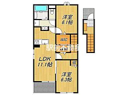 フレアルーチェ 吉野ヶ里IV 2LDKの間取図画像