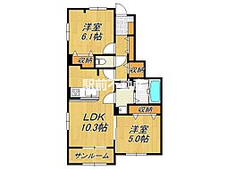 フレアルーチェ 吉野ヶ里V 2LDKの間取図画像
