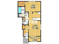 グラン・アーブル2 1LDKの間取図画像
