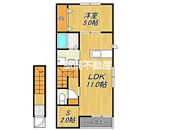 エスカレントみやき 2階1SLDKの間取り