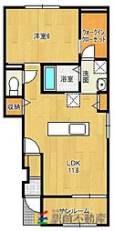 プリムラ壱番館 1LDKの間取図画像