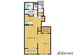 ツインスフィア1 1LDKの間取図画像