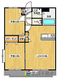 サンライズみやま 2LDKの間取図画像