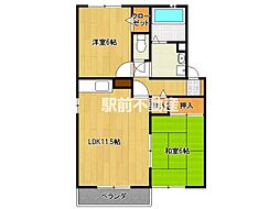 アークフラッツC 2LDKの間取図画像