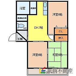 ハミング三橋 3DKの間取図画像