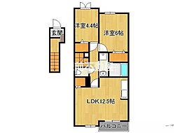 プロムナードからたち 2LDKの間取図画像