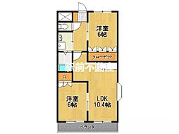 ラ・ファミーユHA 2LDKの間取図画像
