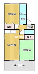 セジュールイノウエ 2DKの間取図画像