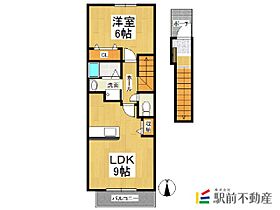 レジデンス稲富B棟 204 ｜ 福岡県八女市稲富65（賃貸アパート1LDK・2階・42.80㎡） その2