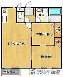 プレジデントハイツ近藤A 2LDKの間取図画像