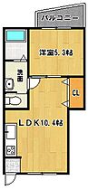 パークサイド B101 ｜ 福岡県筑後市大字熊野171-37（賃貸アパート1LDK・1階・34.30㎡） その2