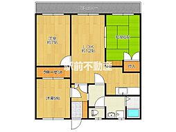 シャンセ赤坂 3LDKの間取図画像