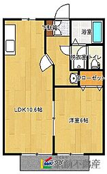 ニューシティ大坪 1LDKの間取図画像