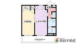 サンライズ藤吉 1LDKの間取図画像