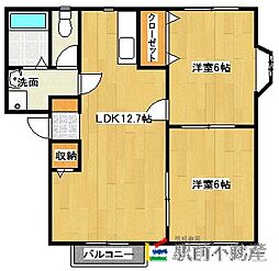 サザンコート長崎B 2LDKの間取図画像