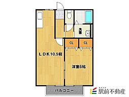 プールトゥジュールM 1LDKの間取図画像