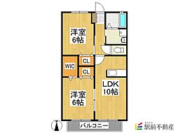 レガロ・ヒロ1 2LDKの間取図画像