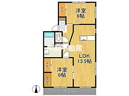 池田ハイツ2 2LDKの間取図画像