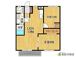 ハイツ・ウイステリアA 2LDKの間取図画像