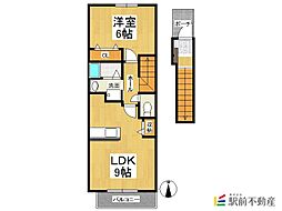 ボンヌ・シャンス一番館 1LDKの間取図画像