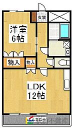 アンドユー 1LDKの間取図画像